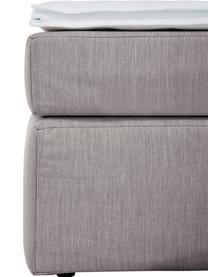 Letto boxspring senza testiera Enya, Materasso: nucleo a 5 zone di molle , Struttura: legno di pino massiccio, , Piedini: plastica, Tessuto grigio, 140 x 200 cm, grado di durezza H2