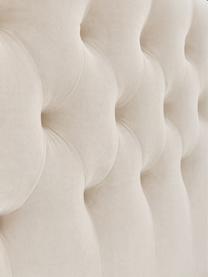 Cama continental de terciopelo Premium Pheobe, Patas: madera maciza de abedul, , Terciopelo beige, 180 x 200 cm, dureza 2