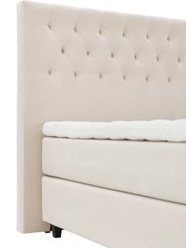 Premium sametová kontinentální postel Phoebe, Béžová, Š 140 cm, D 200 cm, stupeň tvrdosti 2