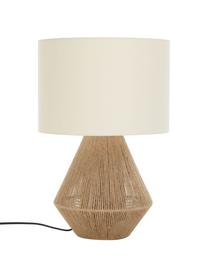 Stolní lampa z juty Cecillia, Hnědá, bílá, Ø 32 cm, V 48 cm