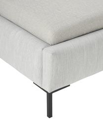 Łóżko tapicerowane Dusk, Tapicerka: 100% poliester (tkanina s, Korpus: lite drewno sosnowe z cer, Nogi: metal malowany proszkowo, Jasnoszara tkanina, S 90 x D 200 cm