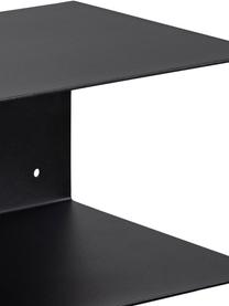 Mesitas de noche de pared de metal Neptun, 2 uds., Metal con pintura en polvo, Negro, An 35 x Al 14 cm