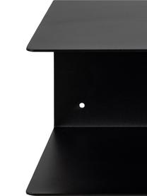 Mesitas de noche de pared de metal Neptun, 2 uds., Metal con pintura en polvo, Negro, An 35 x Al 14 cm
