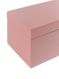 Boîtes de rangement Kylie, 2 élém., MDF (panneau en fibres de bois à densité moyenne), Gris clair, rose, Lot de différentes tailles