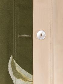 Pościel z organicznej satyny bawełnianej Aimee od Candice Gray, Zielony, beżowy, 200 x 200 cm + 2 poduszki 80 x 80 cm