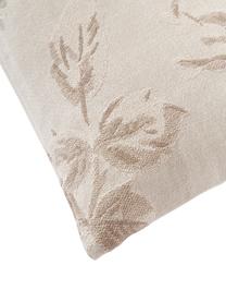 Funda de cojín de algodón jacquard Breight, 100% algodón, Marrón, beige, An 50 x L 50 cm