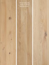 Tavolo con piano in legno massello Oliver, Piano del tavolo: legno massiccio di querci, Gambe: metallo laccato, Quercia selvatica, bianco, Larg. 180 x Prof. 90 cm