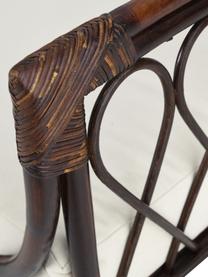 Canapé rotin avec coussin de chaise Linnsofina, Tissu beige, brun foncé, larg. 190 x prof. 81 cm