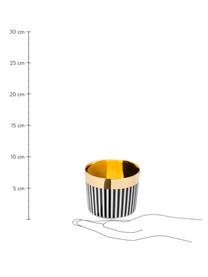 Vergoldeter Champagnerbecher Sip of Gold aus Porzellan, Rand: Vergoldet, Schwarz, Weiß, Gold, Ø 9 x H 7 cm, 300 ml