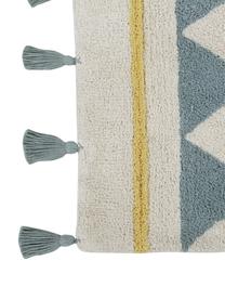 Tappeto in cotone con nappe Azteca, Retro: cotone riciclato, Multicolore, Larg. 120 x Lung. 160 cm (taglia S)