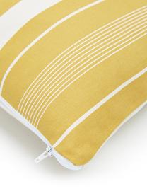 Gestreifte Kissenhülle Raji, 100% Baumwolle, Gelb, Cremeweiß, B 45 x L 45 cm