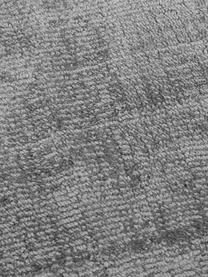 Rond viscose vloerkleed Jane, handgeweven, Onderzijde: 100% katoen Het in dit pr, Grijs, Ø 250 cm (maat XL)