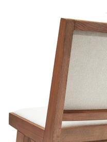 Dřevěná polstrovaná židle Sissi, Krémově bílá, tmavé dubové dřevo, Š 46 cm, H 56 cm