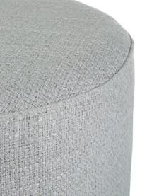 Bouclé-Hocker Orchid, Bezug: Bouclé (70% Polyester, 20, Rahmen: Sperrholz, Sockel: Metall, pulverbeschichtet, Bouclé Hellgrau, Schwarz, Ø 38 x H 38 cm