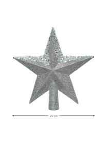 Estrella Árbol de Navidad Stern, Ø 19 cm, Plástico, purpurina, Plateado, Ø 19 cm
