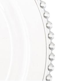Talerz duży ze szkła Perles, 3 szt., Szkło, Transparentny, Ø 27 cm