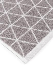 Dubbelzijdige handdoek Elina met grafisch patroon, 2 stuks, Taupe, crèmewit, Handdoek, B 50 x L 100 cm, 2 stuks