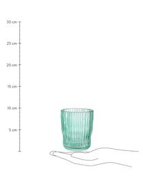 Wassergläser Chelsea mit Rillenrelief, 6 Stück, Glas, Mintgrün, Ø 8 x H 10 cm, 250 ml