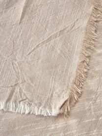 Katoenen tafelkleed Ivory met franjes, 100% katoen, Beige, Voor 6 - 10 personen (B 145 x L 250 cm)