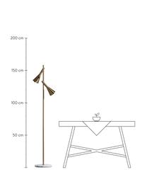 Stehlampe Body, Lampenfuß: Marmor, Messingfarben, Weiß, marmoriert, Ø 27 x H 158 cm