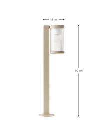 Lámpara de pie regulable para exterior Coupar, Estructura: aluminio recubierto, Beige, Ø 14 x Al 80 cm