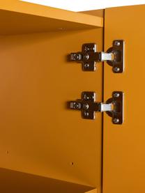 Highboard Pebble in oranje, Frame: MDF, Poten: gecoat metaal, Hout, oranje gelakt, B 80 x H 89 cm