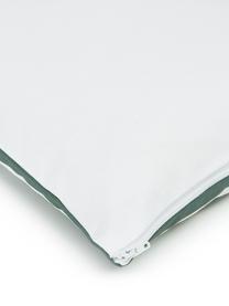 Federa arredo in cotone verde salvia/bianco con motivo grafico Zahra, 100% cotone, Bianco, verde salvia, Larg. 45 x Lung. 45 cm
