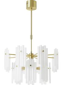 Grande suspension LED Alenia, Blanc, couleur laitonnée, Ø 61 x haut. 98 cm