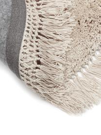 Okrągły puszysty dywan z długim włosiem z frędzlami Dreamy, Kremowy, Ø 150 cm (Rozmiar M)