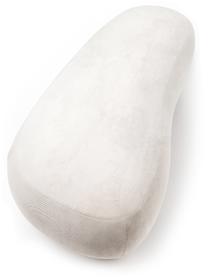 Niervormige poef Alba in crèmekleur, Bekleding: 97% polyester, 3% nylon M, Frame: massief sparrenhout, FSC-, Poten: kunststof, Stof crèmewit, B 130 x D 62 cm