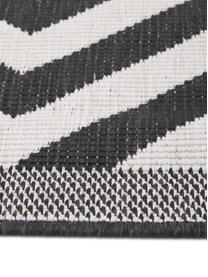 In- & Outdoor-Teppich Palma mit Zickzack-Muster, beidseitig verwendbar, 100% Polypropylen, Schwarz, Cremeweiß, B 80 x L 150 cm (Größe XS)