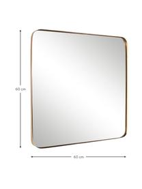 Eckiger Wandspiegel Adhira mit messingfarbenem Metallrahmen, Rahmen: Metall, vermessingt, Spiegelfläche: Spiegelglas, Messingfarben, B 60 x H 60 cm