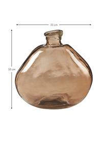 Flessenvaas Dina, Gerecycled glas, GRS-gecertificeerd, Bruin, Ø 33 x H 33 cm
