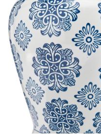 Dekoratívna váza z porcelánu Lin, Porcelán, nie je vodotesný, Biela, modrá, Ø 21 x V 28 cm