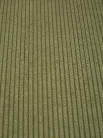 Modulaire hoekbank Lennon in groen van corduroy, Bekleding: corduroy (92% polyester, , Frame: massief grenenhout, multi, Poten: kunststof De poten bevind, Corduroy groen, B 327 x D 180 cm