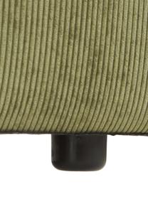 Modulares Ecksofa Lennon aus Cord, Bezug: Cord (92% Polyester, 8% P, Gestell: Massives Kiefernholz, FSC, Füße: Kunststoff, Cord Grün, B 327 x T 180 cm, Eckteil links