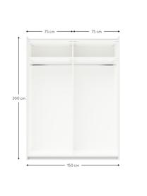 Armario modular Simone, 2 puertas correderas (150 cm), diferentes variantes, Estructura: aglomerado con certificad, Madera, beige, Interior Basic (An 150 x Al 200 cm)