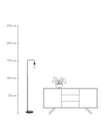 Lampada da lettura in metallo nero Flow, Nero, Larg. 33 x Alt. 153 cm