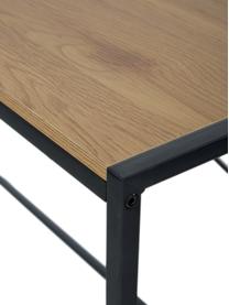 Scrivania stretta in legno e metallo Seaford, Struttura: metallo verniciato a polv, Legno di quercia, nero, Larg. 100 x Prof. 45 cm