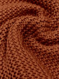 Housse de coussin tricotée en coton bio rouge rouille Adalyn, Rouge