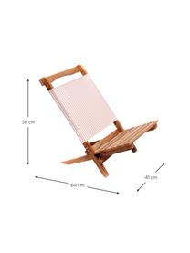 Transat pliant Lauren's, Rose, blanc, larg. 41 x haut. 58 cm