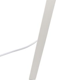 Lámpara de pie trípode de madera maciza Jake, estilo escandinavo, Pantalla: lino, Cable: plástico, Blanco, Ø 60 x Al 150 cm