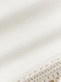 Housse de coussin en coton à pompons Adrian, Blanc crème, larg. 45 x long. 45 cm