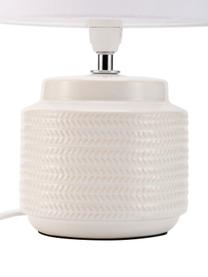 Kleine tafellamp Bright Soul, Lampenkap: stof, Lampvoet: keramiek, Beige, crèmewit, Ø 18 x H 30 cm