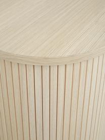 Credenza alta in legno con frontale scanalate Calary, Gambe: legno massiccio di querci, Legno chiaro, Larg. 75 x Alt. 130 cm