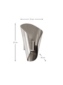 Outdoor LED wandlamp Bosaro, Roestvrij staal, Zilverkleurig, B 17 x H 27 cm