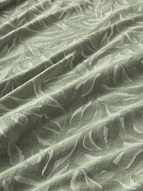 Copripiumino in cotone e lino jacquard Amita, Verde salvia, Larg. 200 x Lung. 200 cm