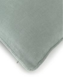 Federa arredo in velluto tinta unita Dana, 100% velluto di cotone, Verde salvia, Larg. 40 x Lung. 40 cm