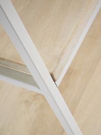 Wandrek Push van hout en metaal, Frame: gelakt metaal, Wit, bruin, 100 x 180 cm