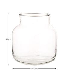 Mundgeblasene Vase Dona aus recyceltem Glas, Recyceltes Glas, Transparent, Ø 22 x H 23 cm